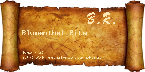 Blumenthal Rita névjegykártya